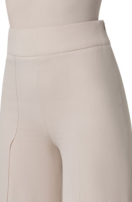 Akris Fellia Silk Georgette Wide-leg Slit Pants In Greige
