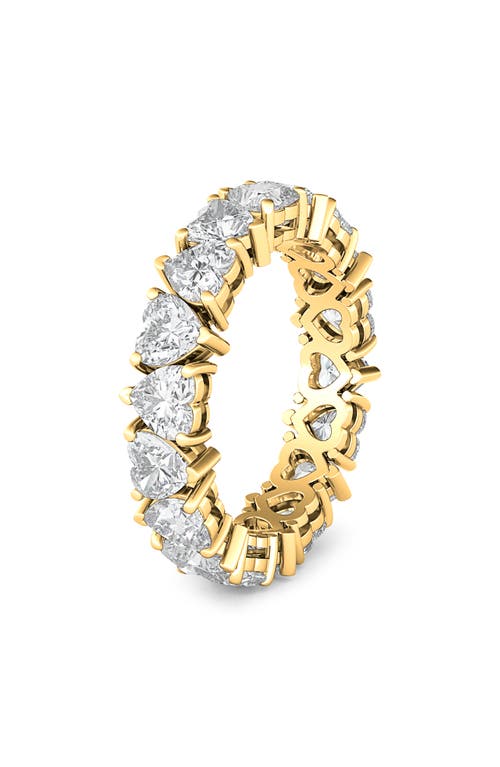 Shop Hautecarat Alternating Hearts Lab Created Diamond Eternity Ring In Yellow Gold