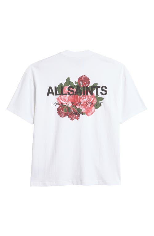 Shop Allsaints Roza Cotton Graphic T-shirt In Ashen White