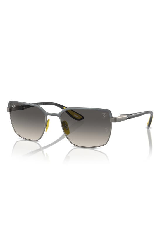 Shop Ray Ban Ray-ban X Ferrari Scuderia 58mm Gradient Square Sunglasses In Grey Flash