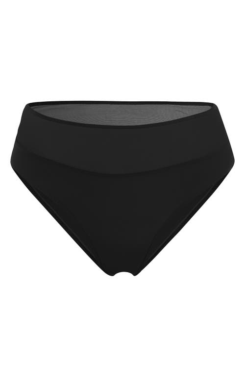 Shop Wolford Mesh Panel Briefs In Black