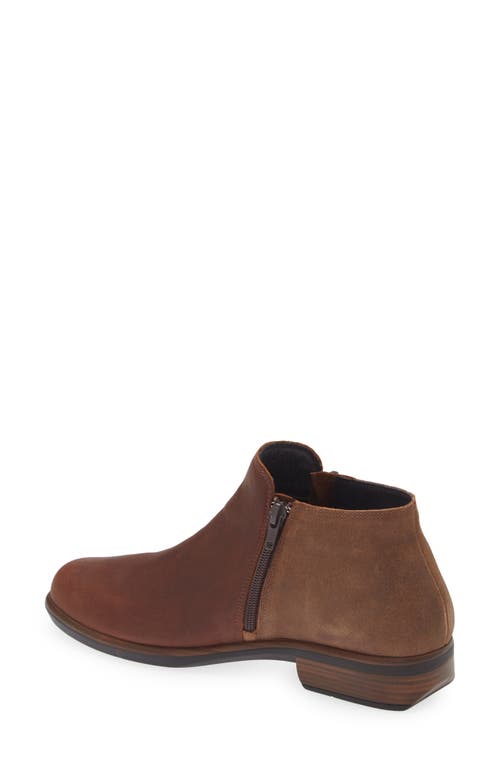 Shop Naot 'helm' Bootie In Cognac/antique Brown Suede