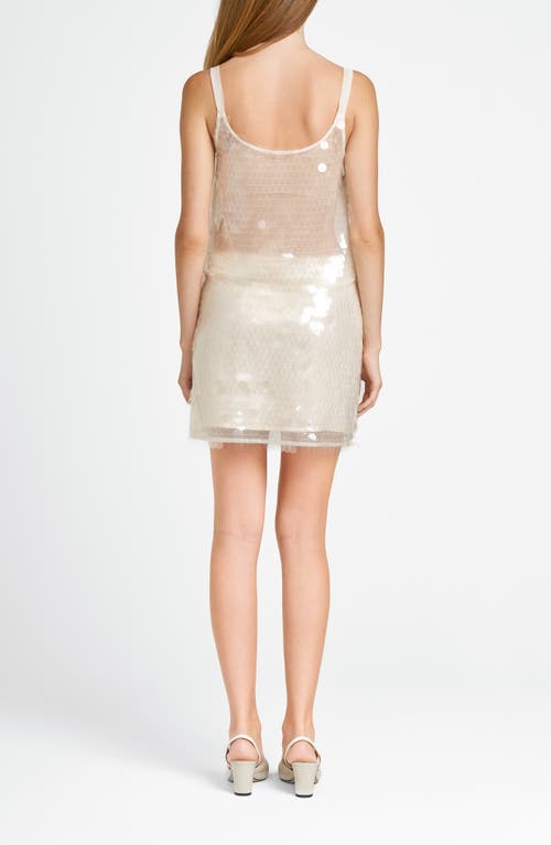 Shop Wayf X Chérie Madeleine Je T'aime Sequin Tank In Cream