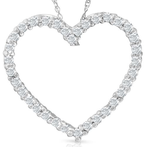 BLISS DIAMOND BLISS DIAMOND 10K GOLD 1/2CT LAB GROWN DIAMOND HEART PENDANT 18" NECKLACE 