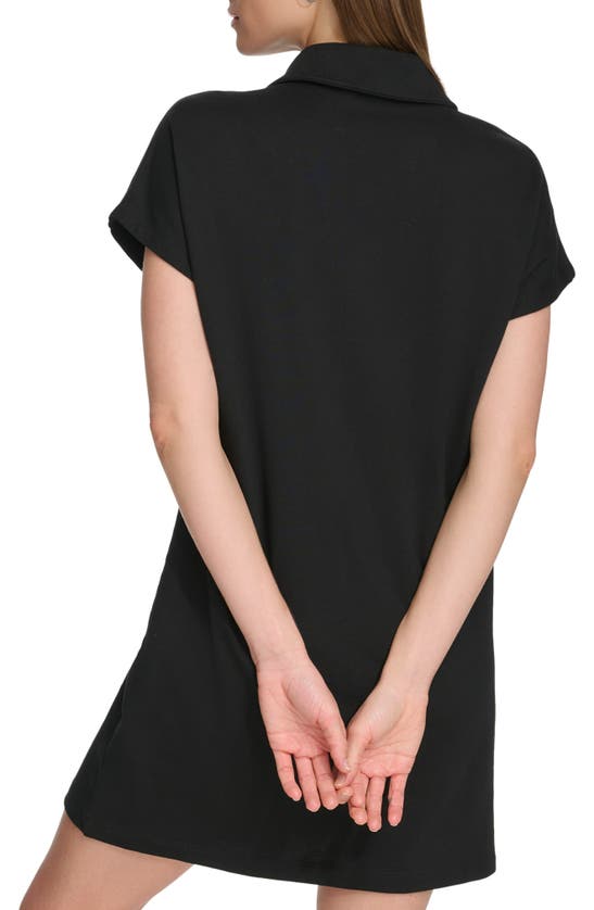 Shop Dkny Logo Polo Minidress In Black
