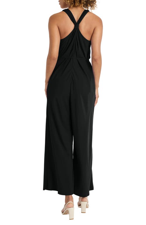 Shop Maggy London Sleeveless Wide Leg Jersey Jumpsuit In Black