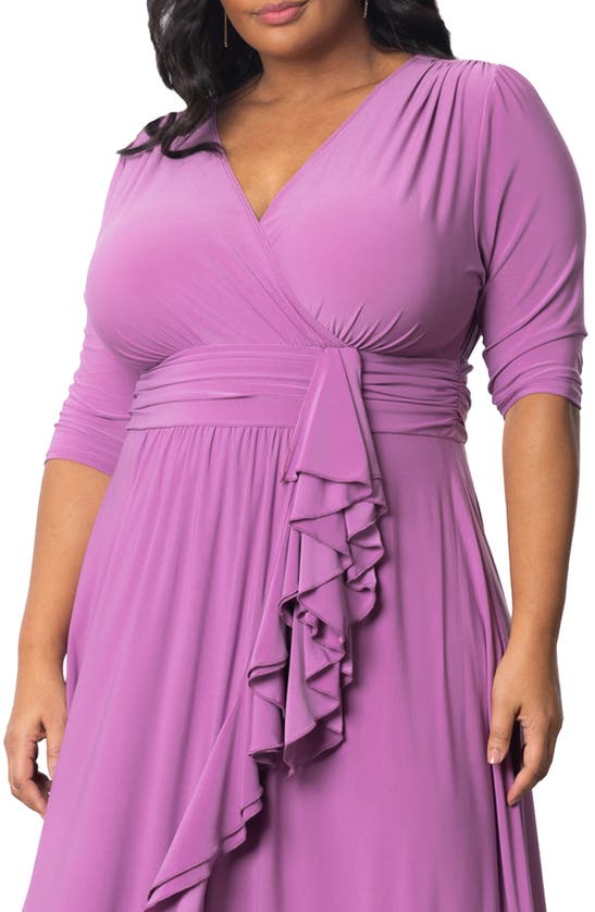 Shop Kiyonna Veronica Ruffled High-low Evening Gown In Lilac