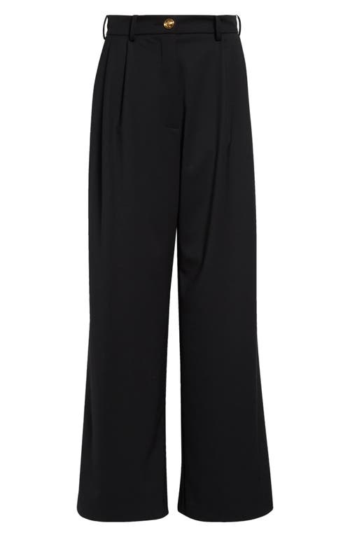 Giambattista Valli Pleated Wide Leg Trousers in Black 