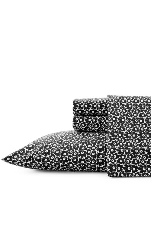 Marimekko Pikkuinen Unikko 200 Thread Count Cotton Sheet Set in Black at Nordstrom