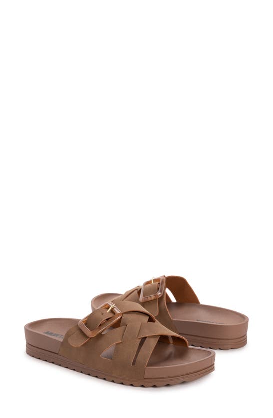 Muk Luks Grand Shayna Slide Sandal In Chocolate