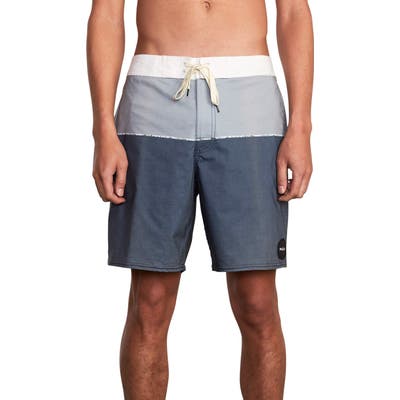 Rvca Spits Colorblock Board Shorts, Blue
