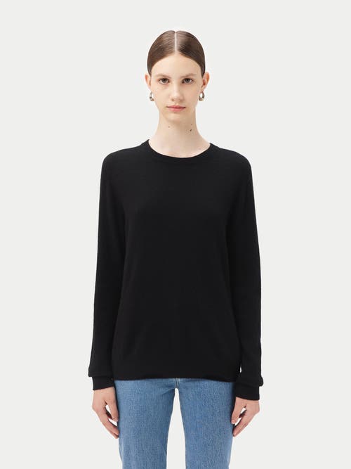 Shop Gobi Cashmere Crew Neck Sweater In Black