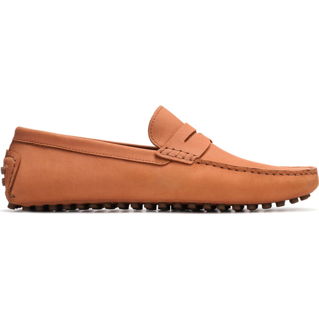 Carlos Santana Ritchie Penny Loafer In Peach Nubuck