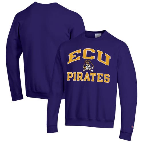 Men's Champion Purple ECU Pirates High Motor Pullover Sweatshirt