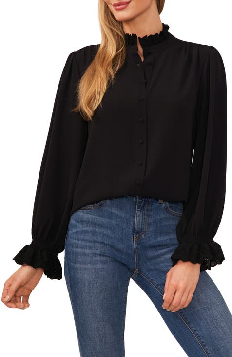 St John Collection Black Santana Knit Long-Sleeve Fitted Tunic Top - Ruby  Lane