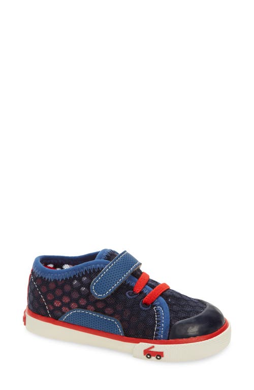 Size 10 See Kai Run Saylor Sneaker in Navy/Red at Nordstrom, 