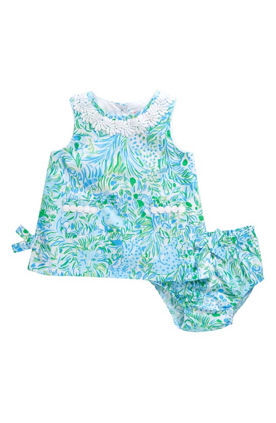 Shop Lilly Pulitzer ® Lilly Floral Dress & Bloomers In Hydra Blue Dandy Lions