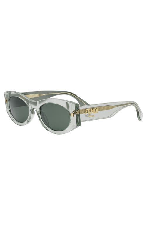 Shop Fendi ' Roma 52mm Oval Sunglasses In Light Green/other/green