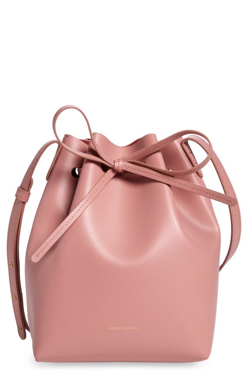 MANSUR GAVRIEL Saffiano Mini Bucket Bag Lavender | FASHIONPHILE