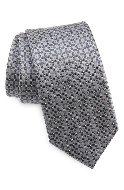 Shop Duchamp Mix Pattern Silk Tie In Lt Gray