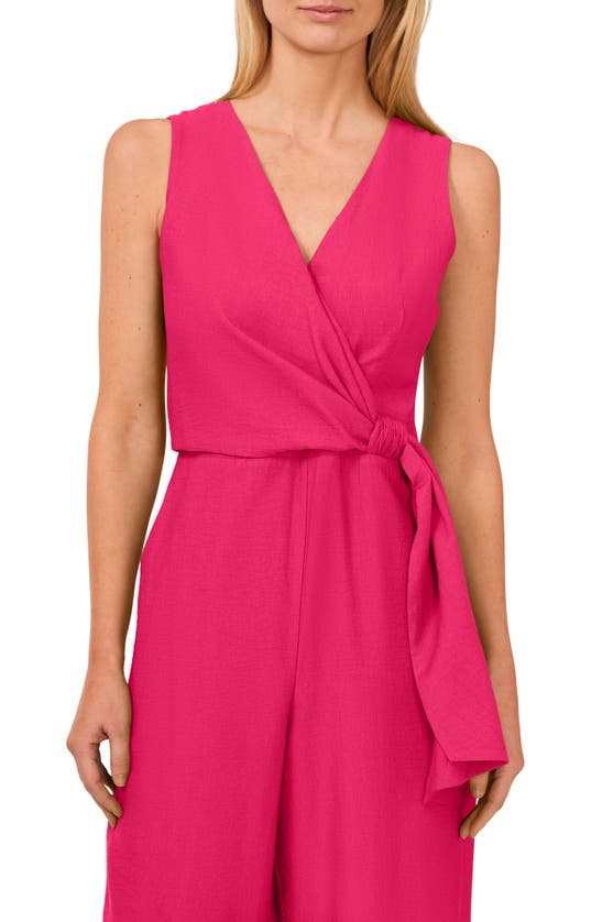 Shop Cece Sleeveless Wide Leg Jumpsuit In Bright Rose Pink