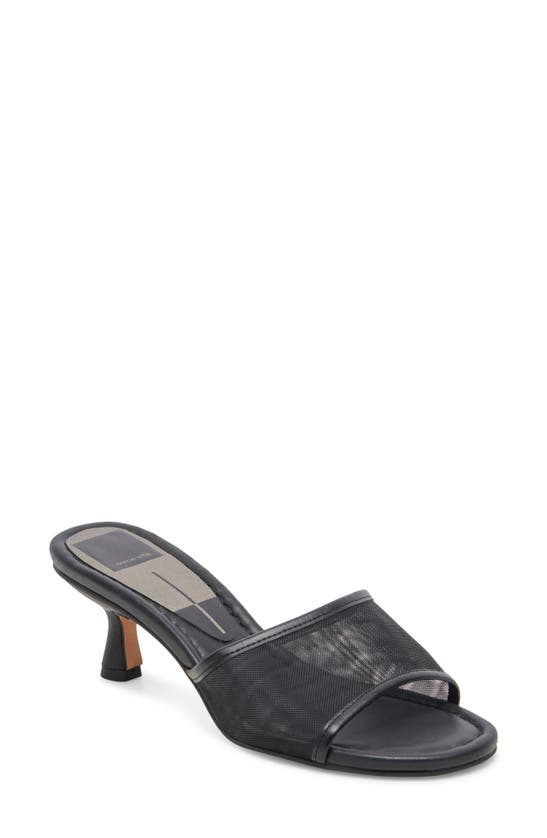 Shop Dolce Vita Meeza Kitten Heel Slide Sandal In Onyx Mesh