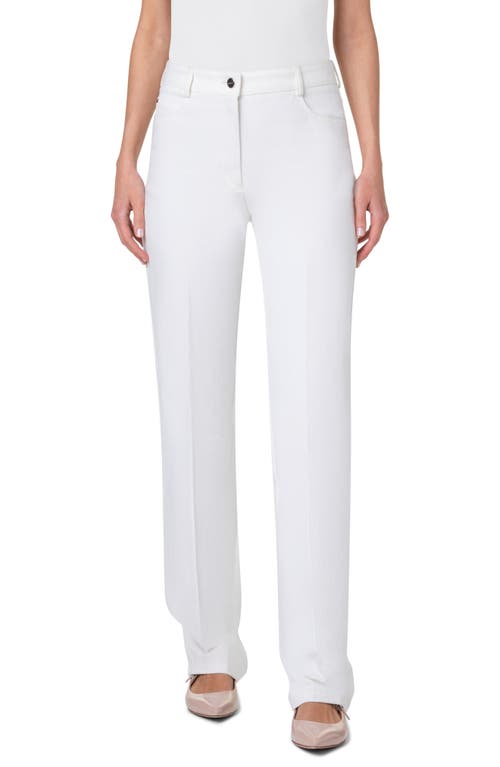 Shop Akris Meg Straight Leg Jeans In Ecru