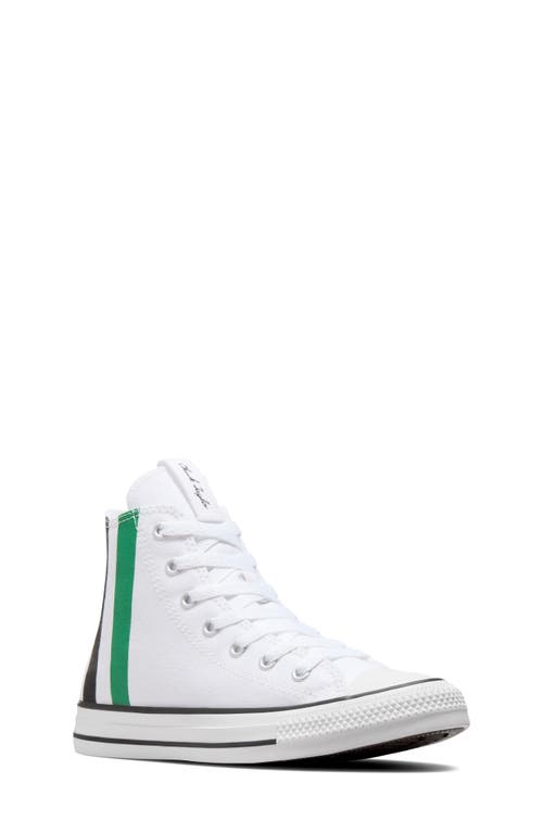 Converse Kids' Chuck Taylor All Star High Top Sneaker White/Green/Black at Nordstrom, M