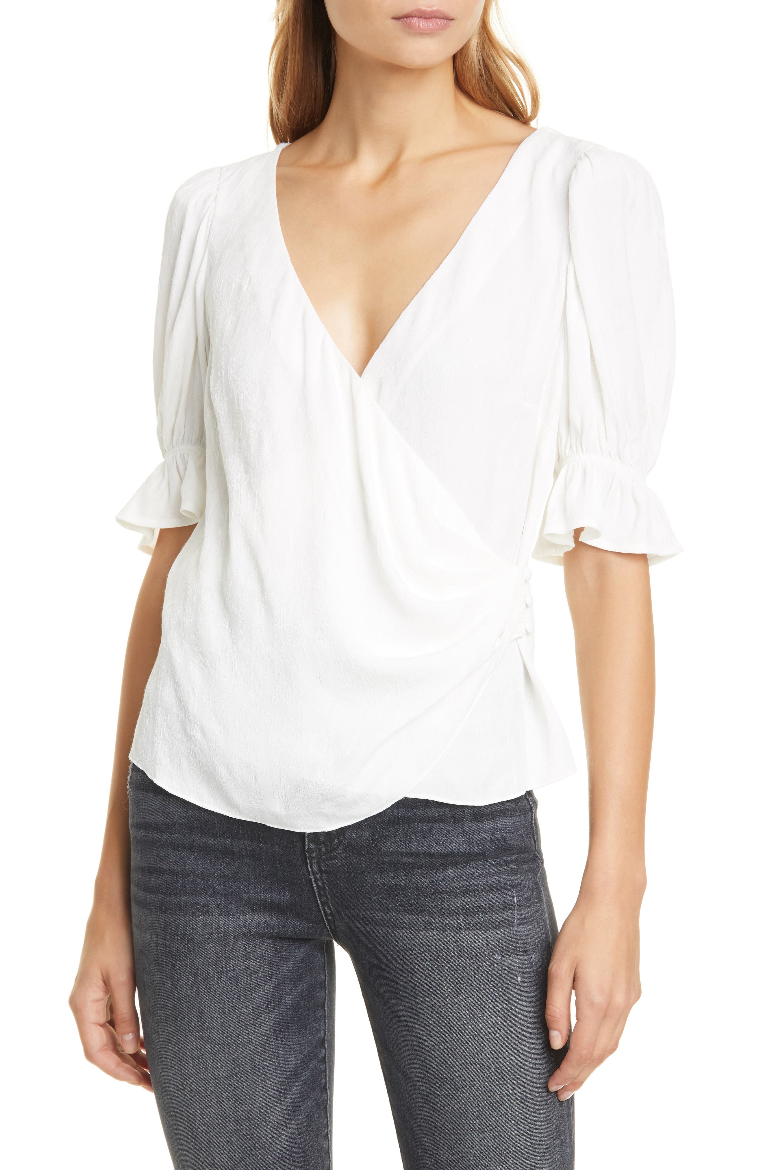 ruffle cuff blouse