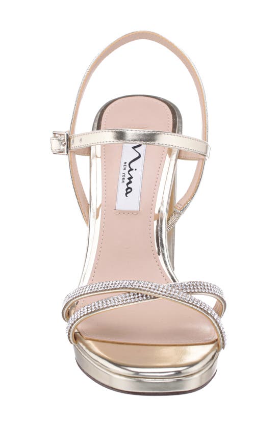 Shop Nina Steven Embellished Platform Sandal In Platino