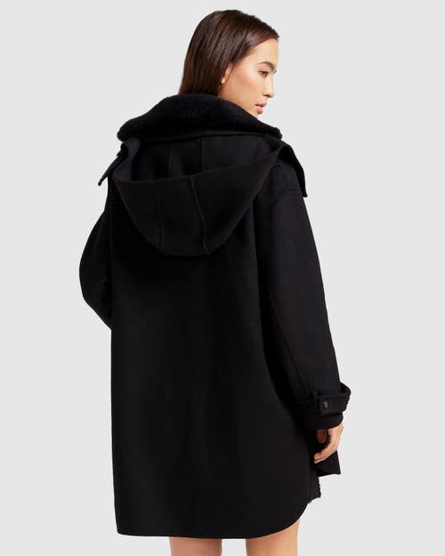 Shop Belle & Bloom Heavy Hearted Detachable Hooded Coat In Black