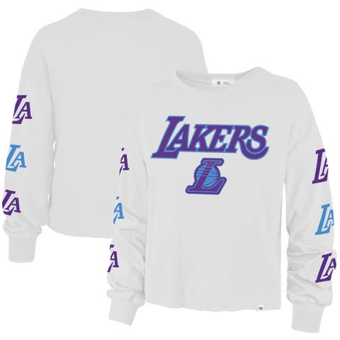 47 Men's '47 White LA Clippers City Edition Downtown Franklin Long Sleeve  T-Shirt