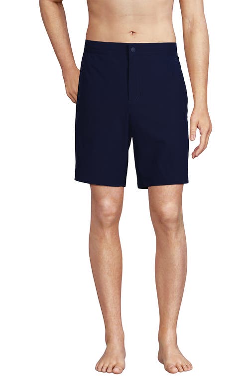 Shop Lands' End Shoreline 9" Swim Trunks In Deep Sea Navy