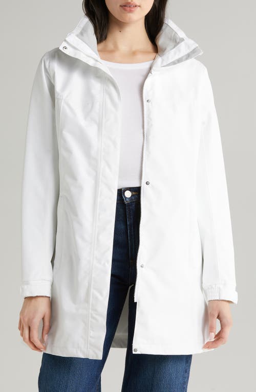 Aden Waterproof Hooded Longline Rain Jacket in White