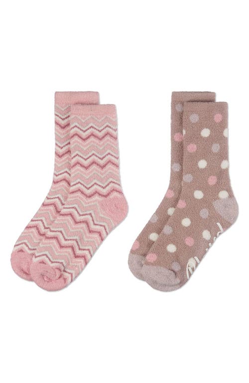 Memoi Assorted 2-pack Aloe Infused Crew Socks In Ivory