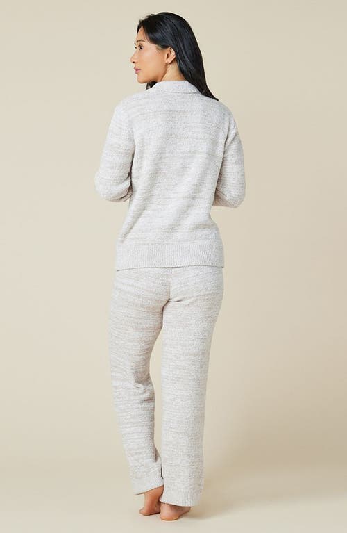 SOFTIES SOFTIES HEATHER MARSHMALLOW JOHNNY COLLAR LOUNGE SET