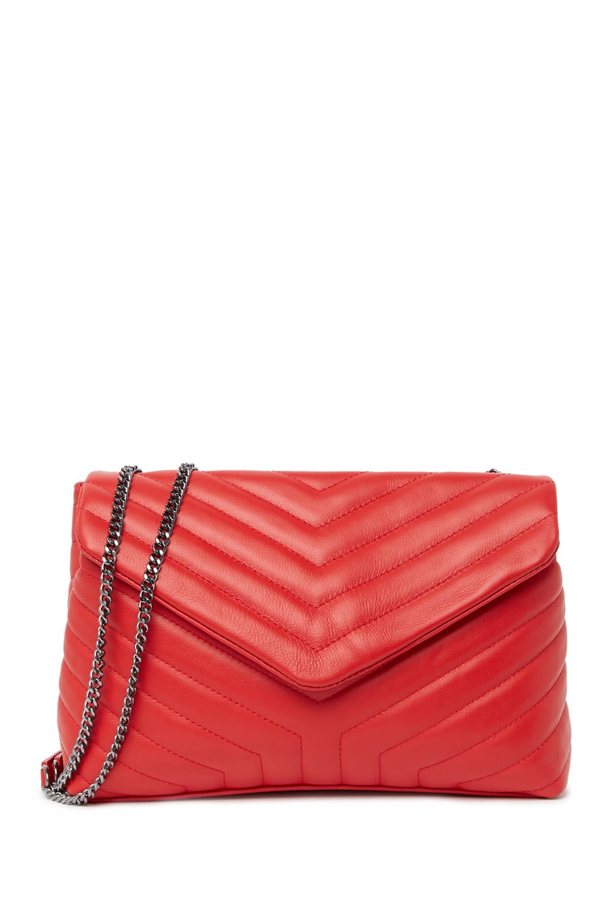 Maison Heritage Sac Bandouliere Chevron Quilted Shoulder Bag In Rouge