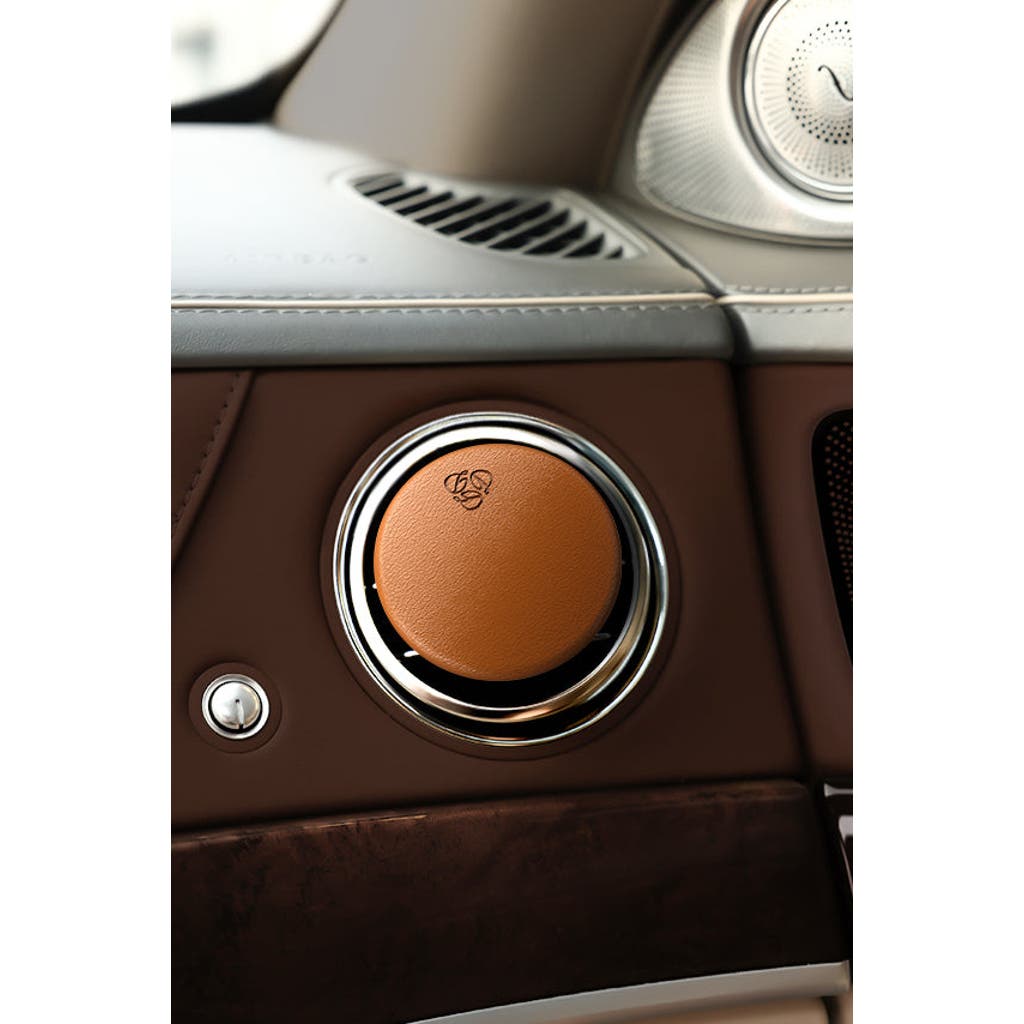 Delfino Sage Camel Lambskin Car Diffuser And Insert In Tesla