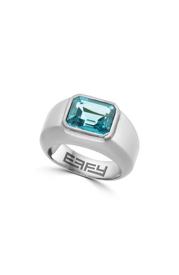 Effy London Blue Topaz Signet Ring In Blue