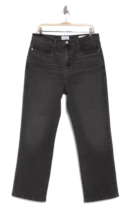 Le Jane High Waist Ankle Straight Leg Jeans (Obsidian)