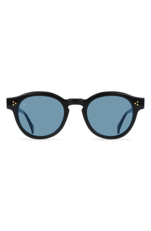 Raen Zelti 49mm Small Round Sunglasses In Recycled Black/blue