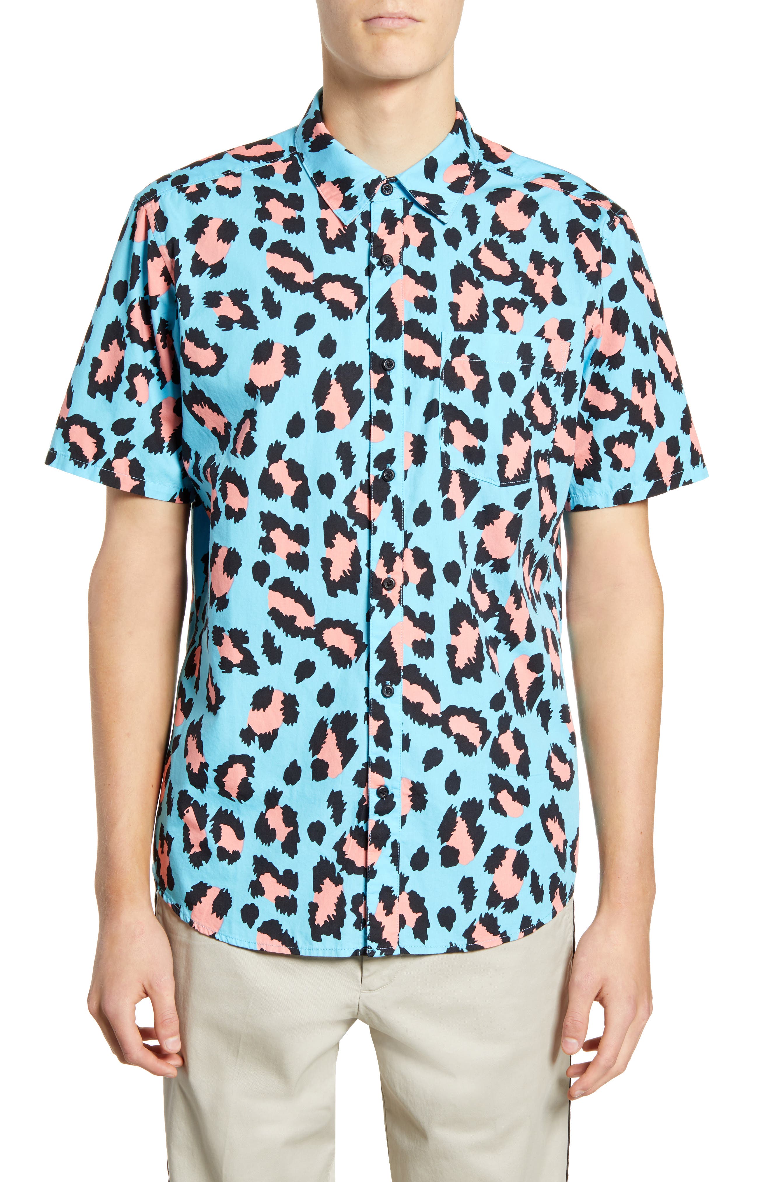 leopard print button up shirt