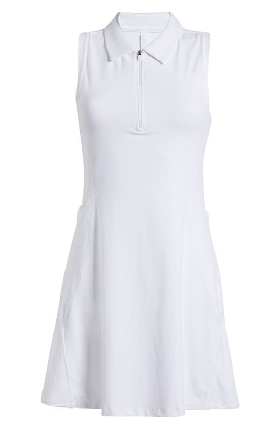 Shop Zella Replay Sleeveless Polo Dress In White