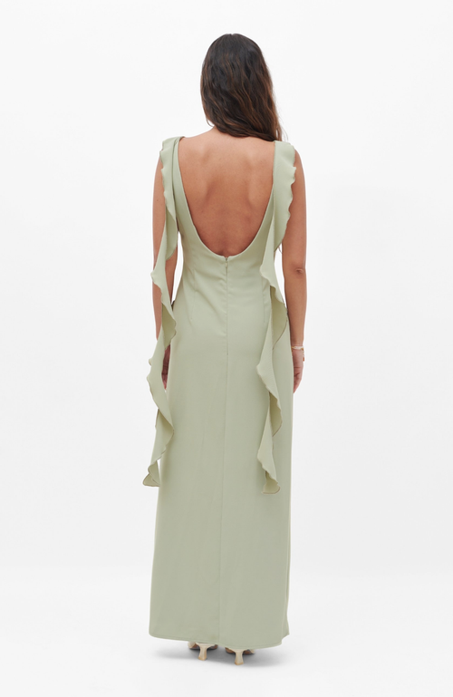 Shop Nanas Nana's Sophia Maxi Dress In Matcha Green