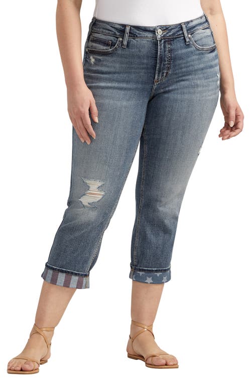 Silver Jeans Co. Suki Americana Mid Rise Capri Jeans In Indigo
