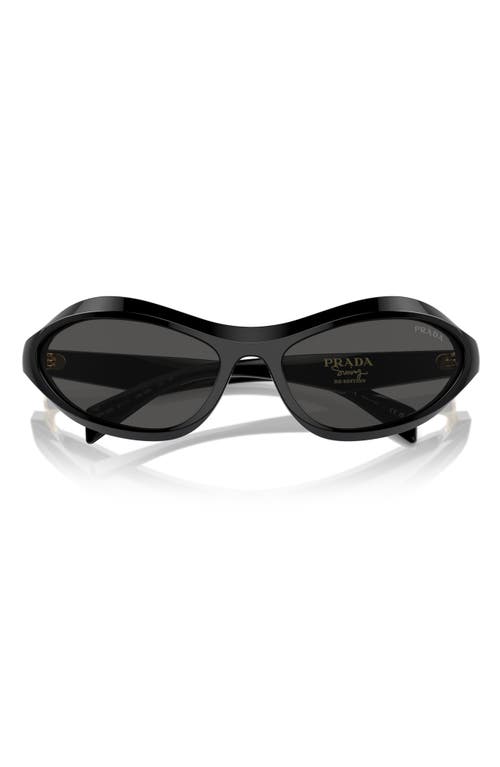 Prada 61mm Oval Sunglasses In Dark Grey
