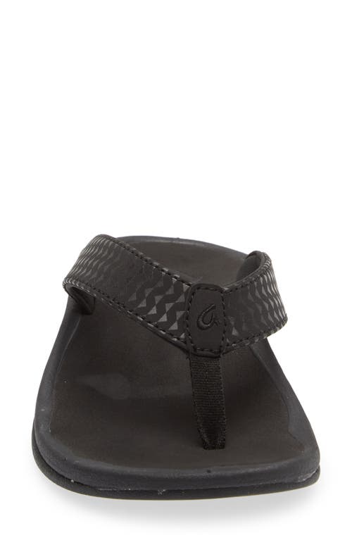Olukai Ohana Flip Flop In Black/kapa