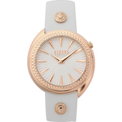Versus Versace Tortona Leather Strap Watch,