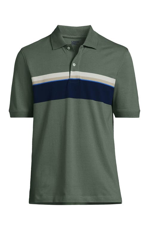 Shop Lands' End Short Sleeve Comfort-first Mesh Polo Shirt In Spruce Stripe