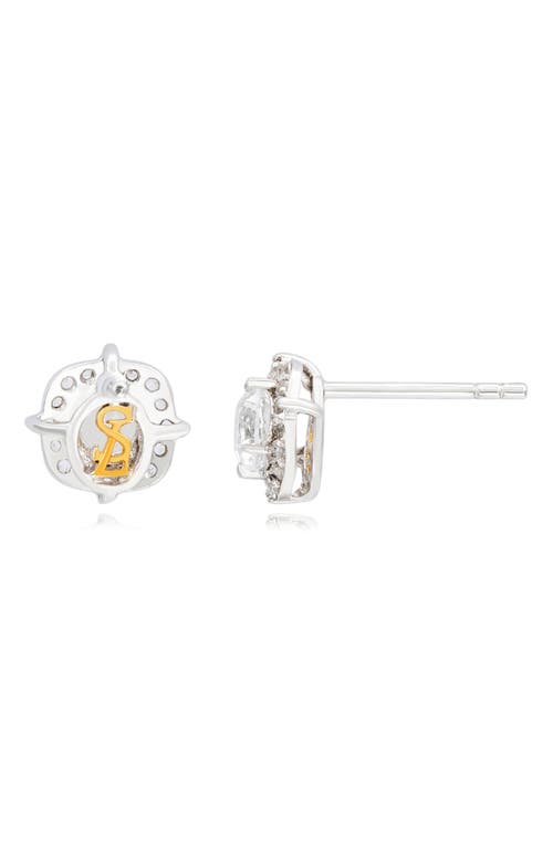 Shop Suzy Levian White Topaz Stud Earrings